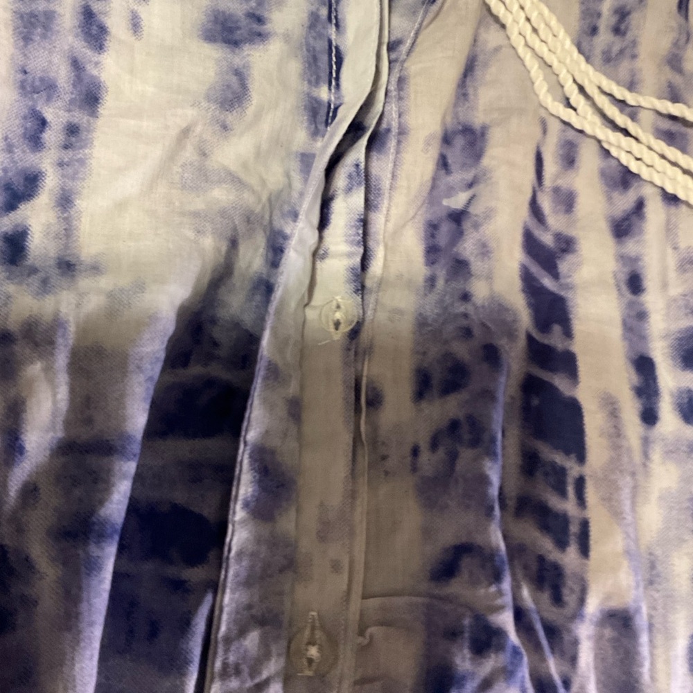 RAJ NWT Blue /Purple/White Women’s 100% Cotton Boho V-neck Dress Size Medium - Picture 5 of 8